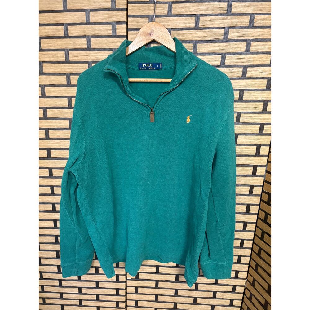 Polo Ralph‎ Lauren Green 1/4 Zip Pullover Size Large
